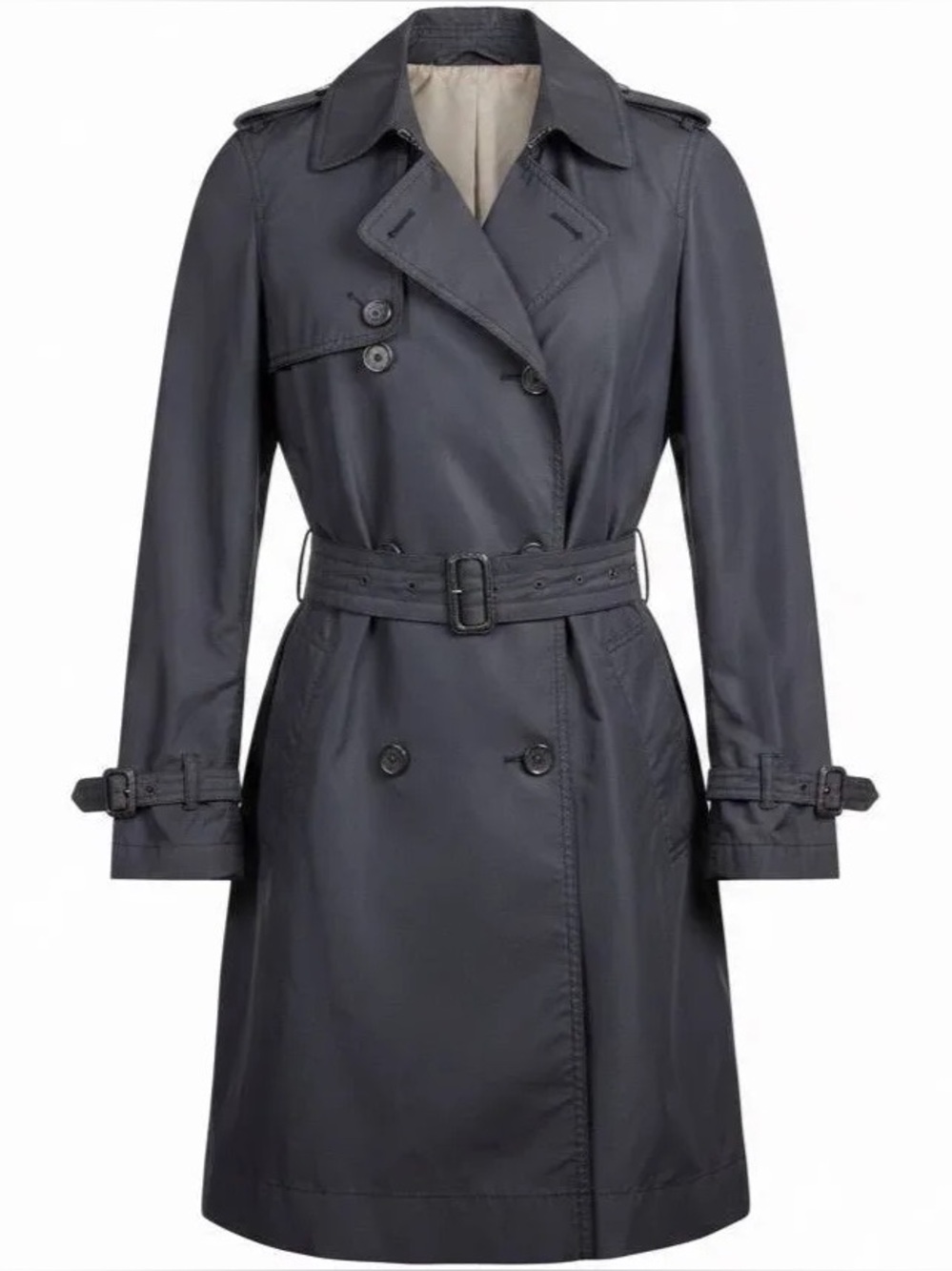 Banana Republic Limonta Italian Fabric Trench Coat Navy Small Petite